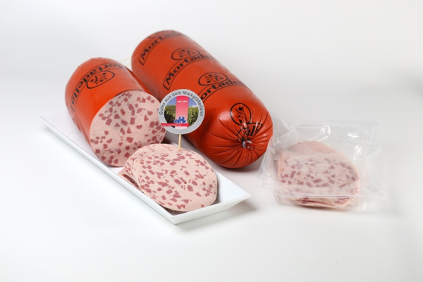Süddeutsche Mortadella im 90er-Kunstdarm